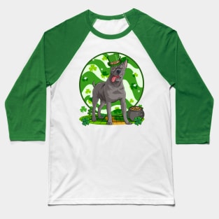 Cane Corso Dog St Patricks Day Leprechaun Baseball T-Shirt